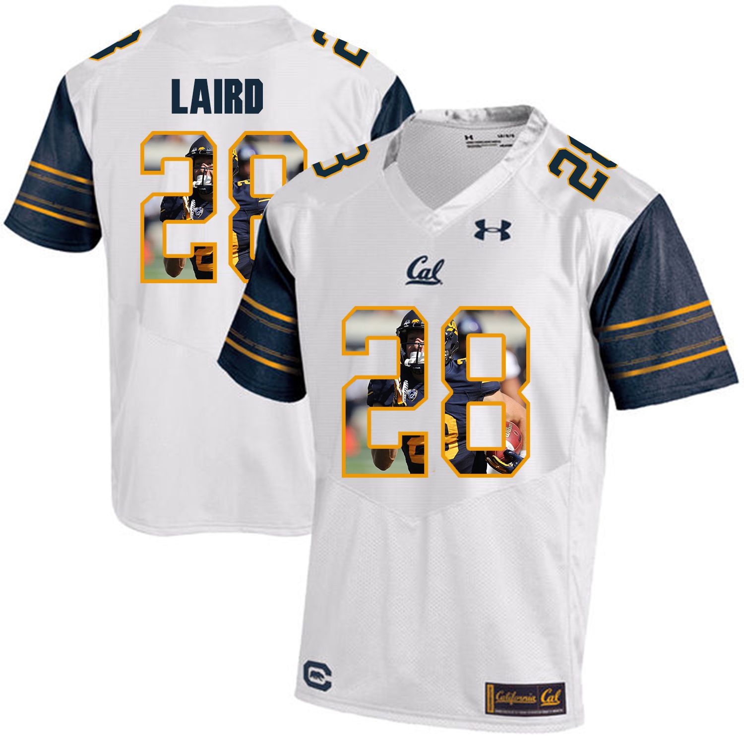 Men California Golden Bears #28 Patrick Laird White Customized NCAA Jerseys